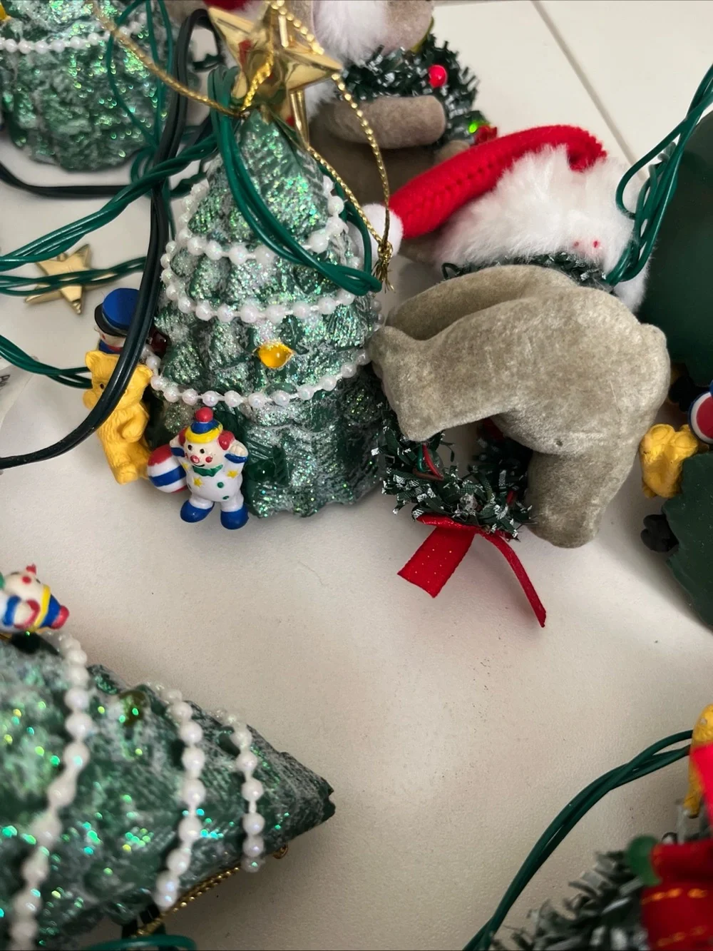 Vintage GE General Electric Christmas Lights Mouse Trees LED String 7.5 ft 2 Set